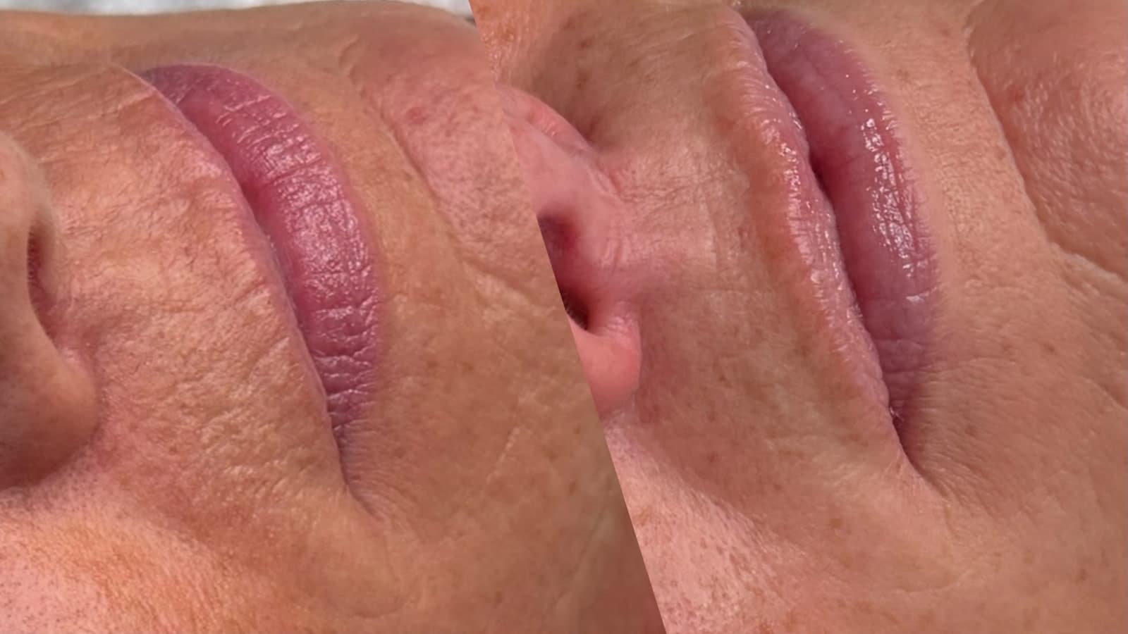 Medical Microneedling Ergebnis: Lippenpartie vorher und nachher im Vergleich